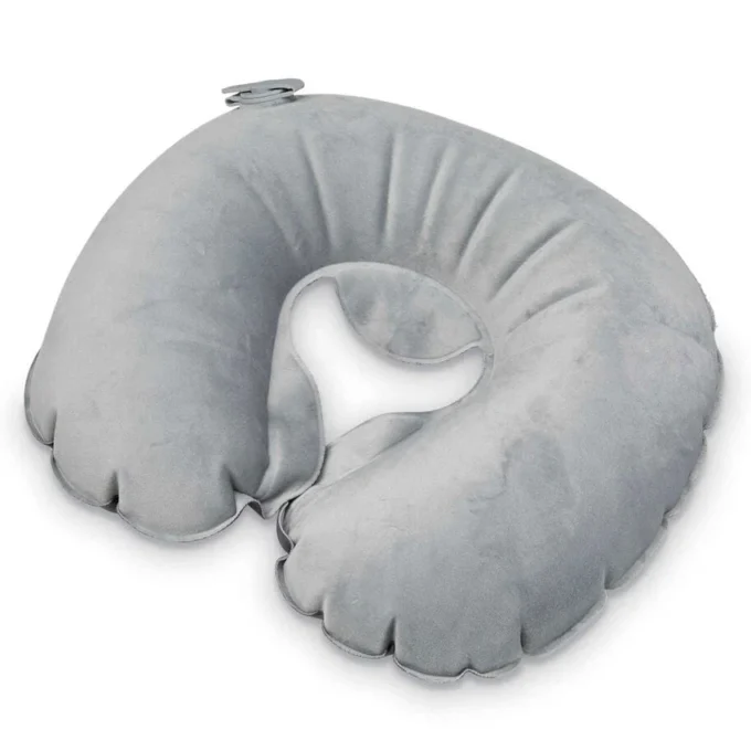 Inflatable pillow with pouch