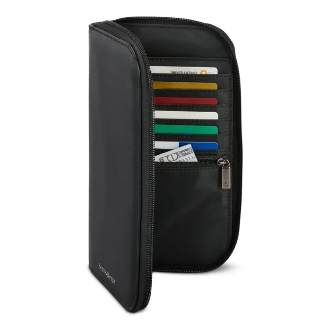 Rfid zip travel wallet