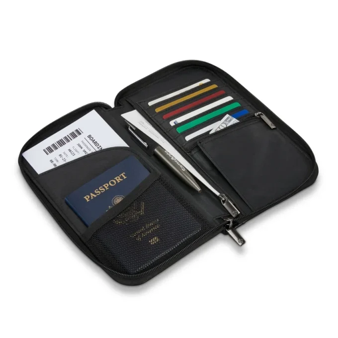 Rfid zip travel wallet